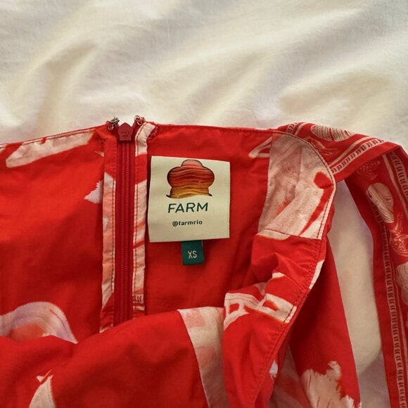 Farm Rio Lace Monsteras Red Midi Dress - Picture 4 of 4